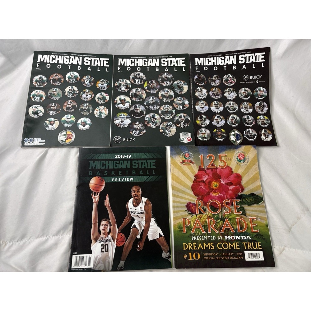 Michigan State Spartans MSU Football Basketball Game Day Program Lot 2013-2019